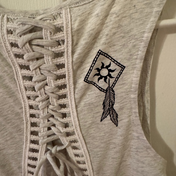 HARD ROCK Couture Barcelona Lace Tie Back Women Tank Top Western Design - Picture 5 of 5